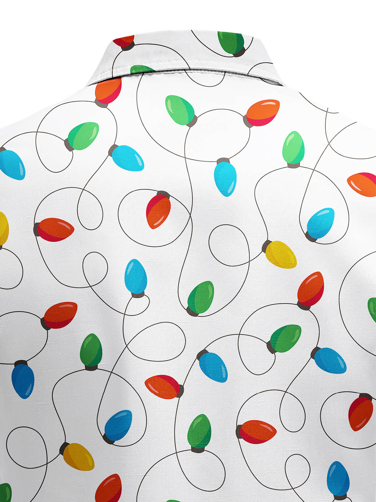 Herre Jul Langærmet Xmas Fairy Lights Skjorte