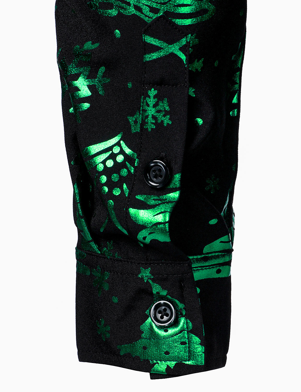 Herre Jul Print Regular Fit Grøn Langærmet Skjorte