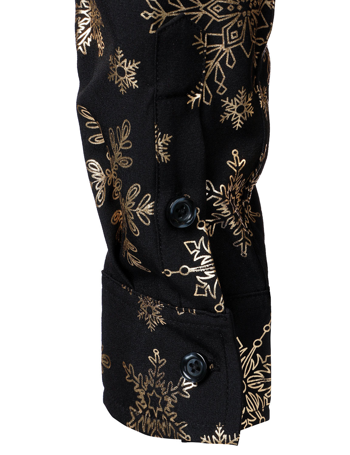 Herres Guld Jul Snefnug Tryk Langærmet Skjorte