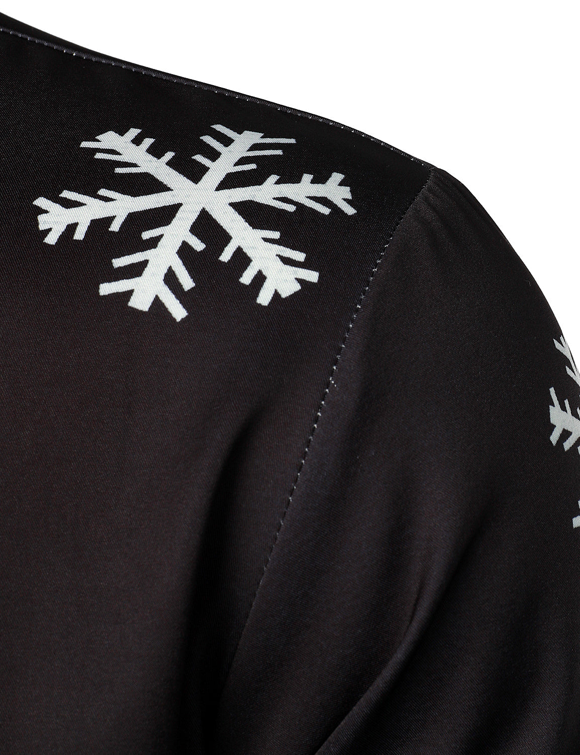 Herre Julemand Knap-Up Sort Sjov Langærmet Skjorte 