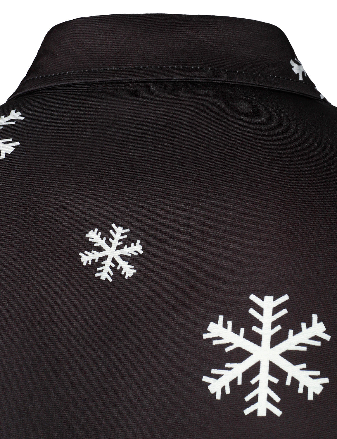 Herre Julemand Knap-Up Sort Sjov Langærmet Skjorte 