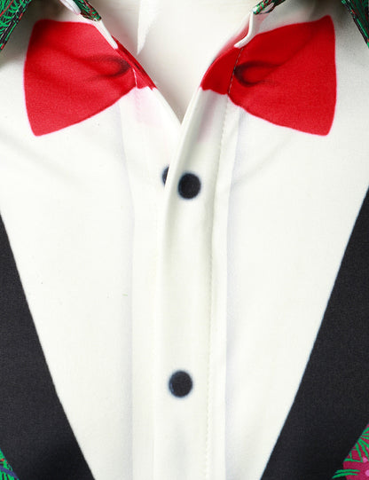 Herre Juletræ Camo Print Regular Fit Sjovt Outfit Tematiseret Top Langærmet Skjorte 