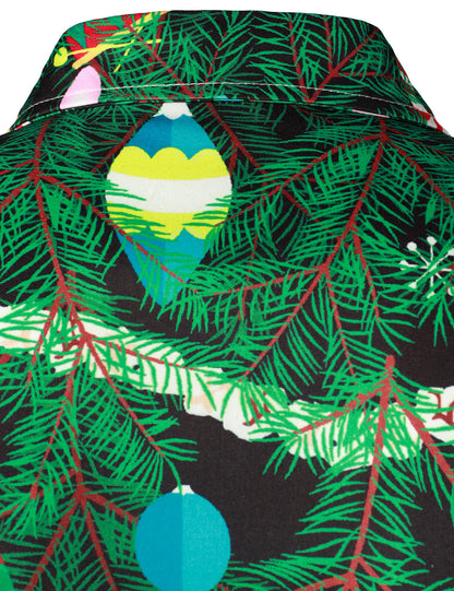 Herre Juletræ Camo Print Regular Fit Sjovt Outfit Tematiseret Top Langærmet Skjorte 