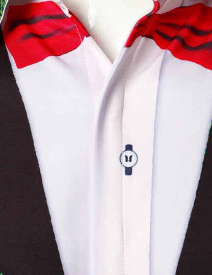 Mænds Juletræ Sjovt Outfit Juletema Top Ferie Grøn Knap Langærmet Skjorte 