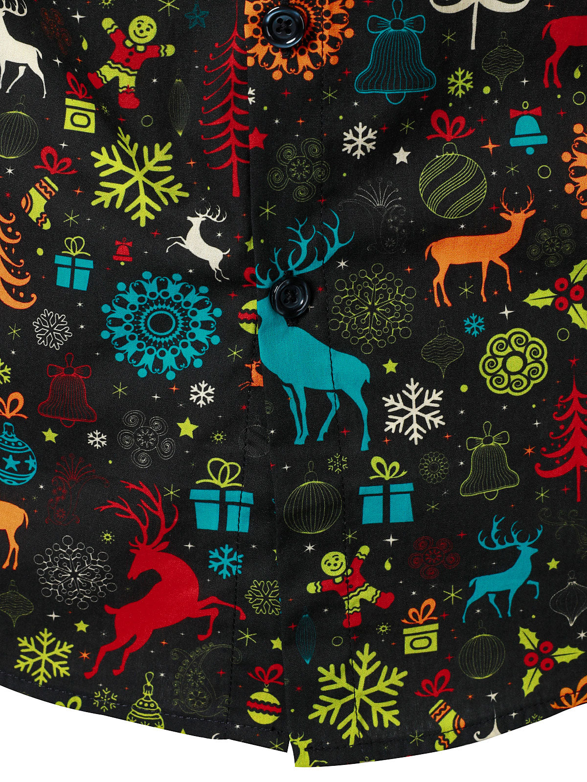 Mænds Sjove Jule Rensdyr Snefnug Langærmet Skjorte 