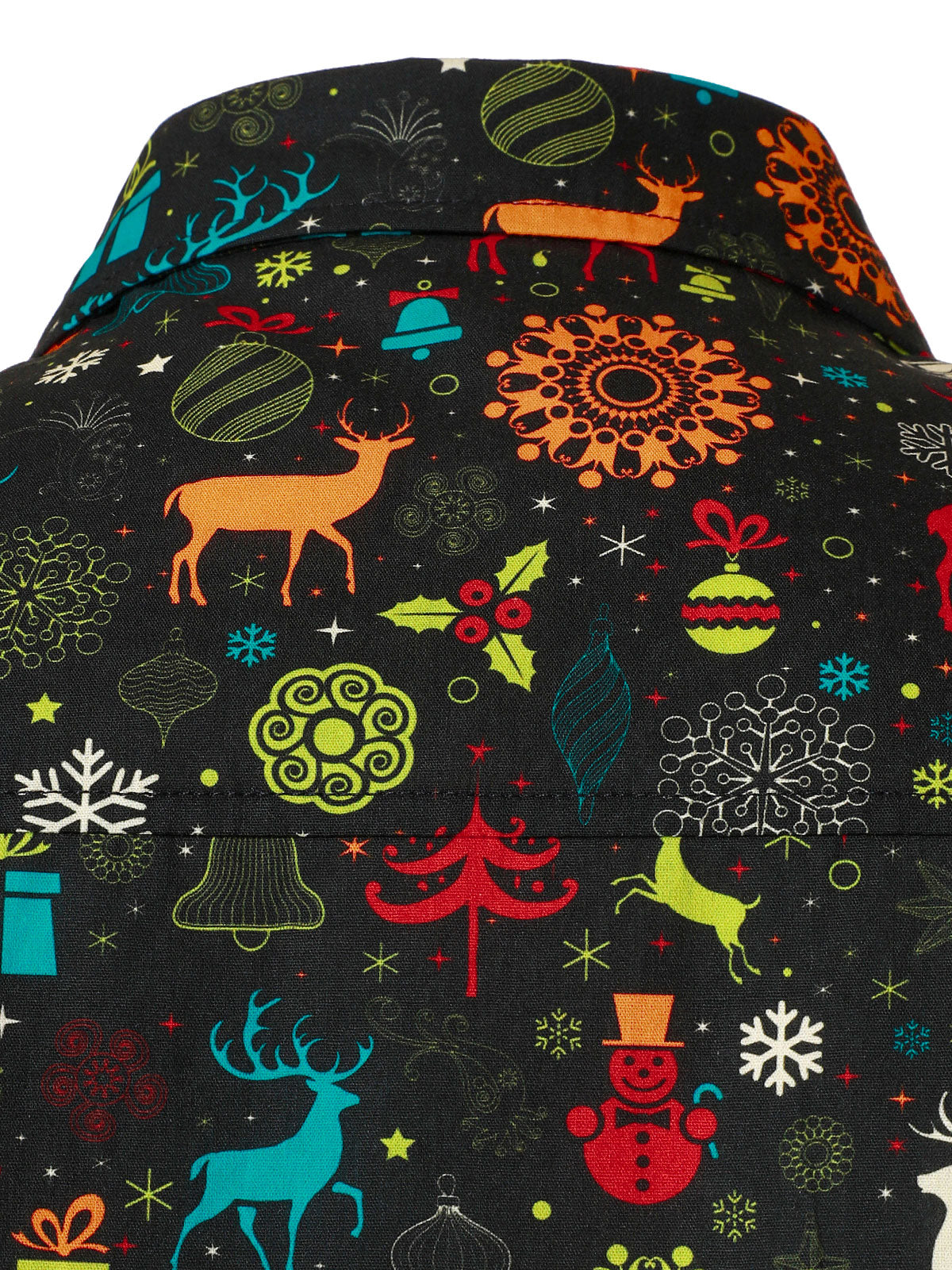 Mænds Sjove Jule Rensdyr Snefnug Langærmet Skjorte 