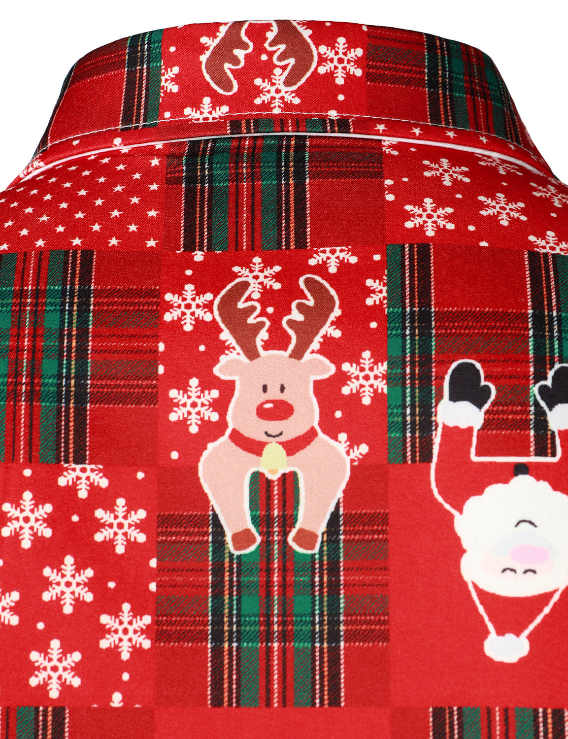 Mænds Vintage Rød Tartan Sjov Ferie Grim Jul Langærmet Skjorte 