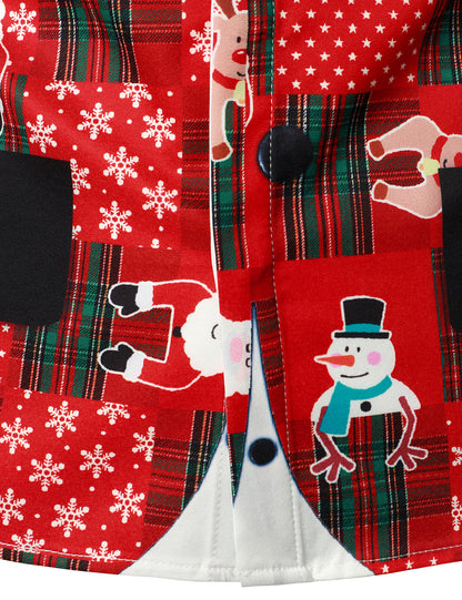 Mænds Vintage Rød Tartan Sjov Ferie Grim Jul Langærmet Skjorte 