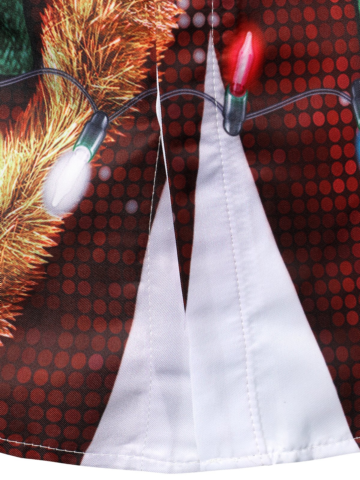 Mænds jule sjove outfit tema top ferie knap-ned langærmet skjorte 