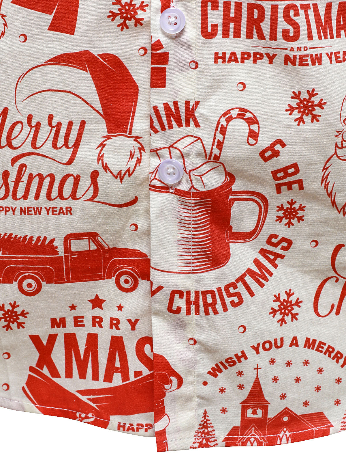 Mænds julestrøje i beige med sjovt vintage design og lange ærmer 